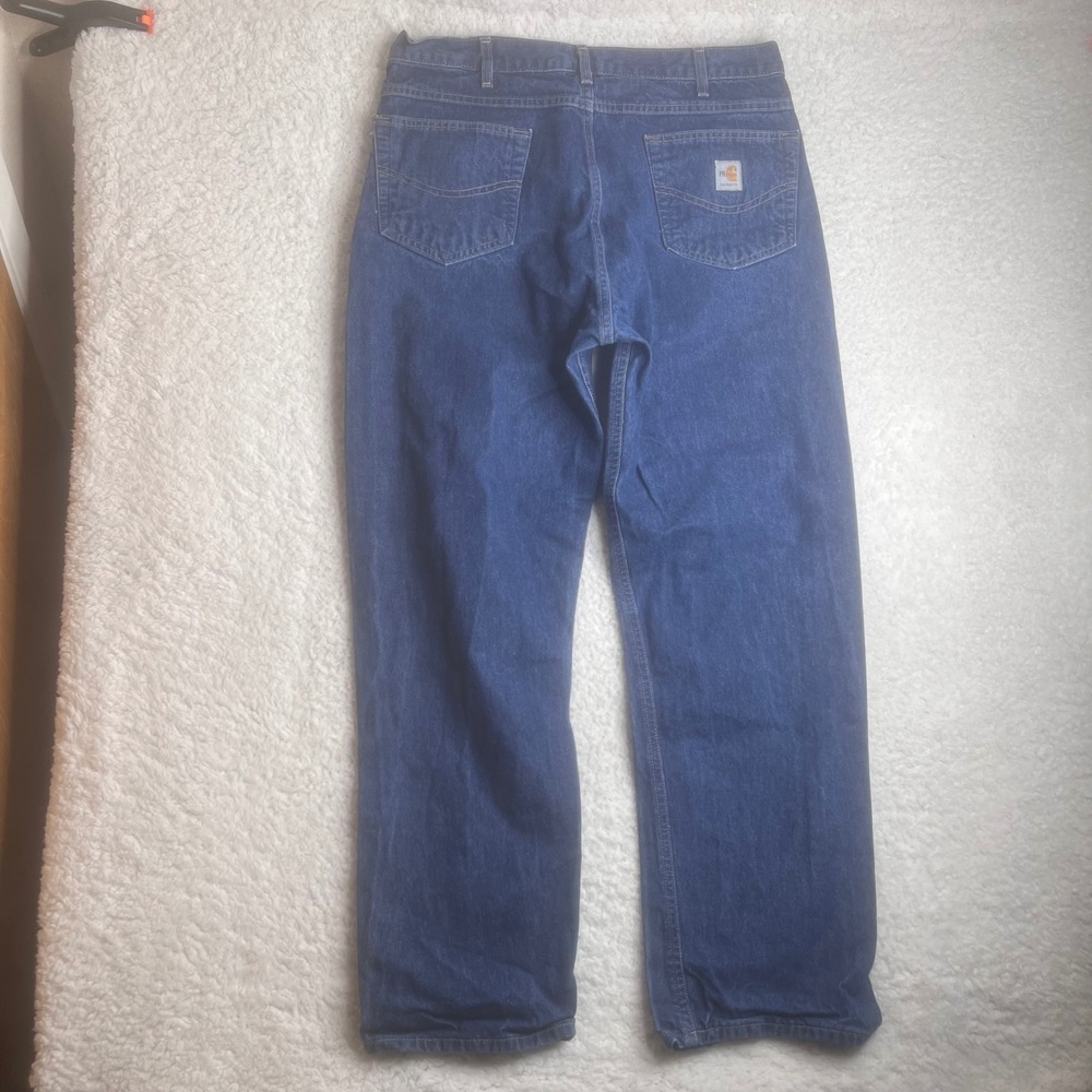 Carhartt FRB100 DNM FR Flame Resistant Relaxed Fit Jeans Mens 36x30 Made in USA